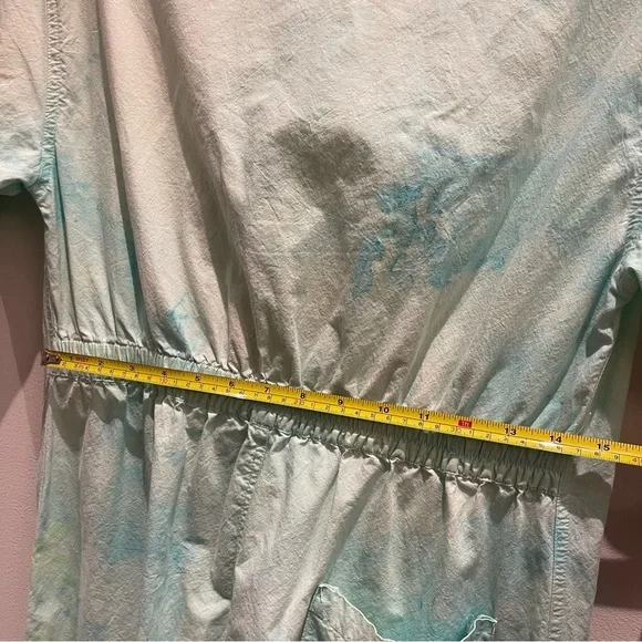 Tie-dye Blue & Green Retro Cargo Jumpsuit 100% Cotton Size XXS - Picture 6 of 14